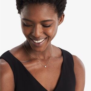 MM Lafleur Gold Necklace with Clear Pendant